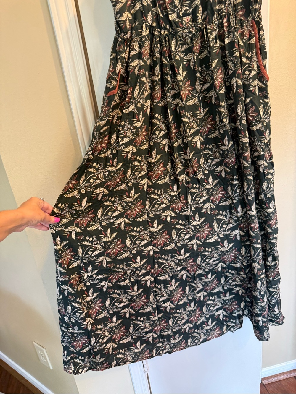 Natural Life Floral Boho Maxi Dress Large NWT Sleeveless Button Front Pockets Co - Picture 7 of 10